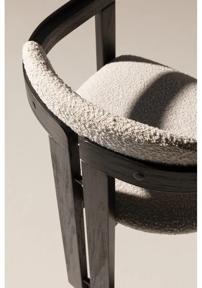 Бели/черни тапицирани трапезни столове в комплект с подлакътници 2 бр. Eiden – MOME