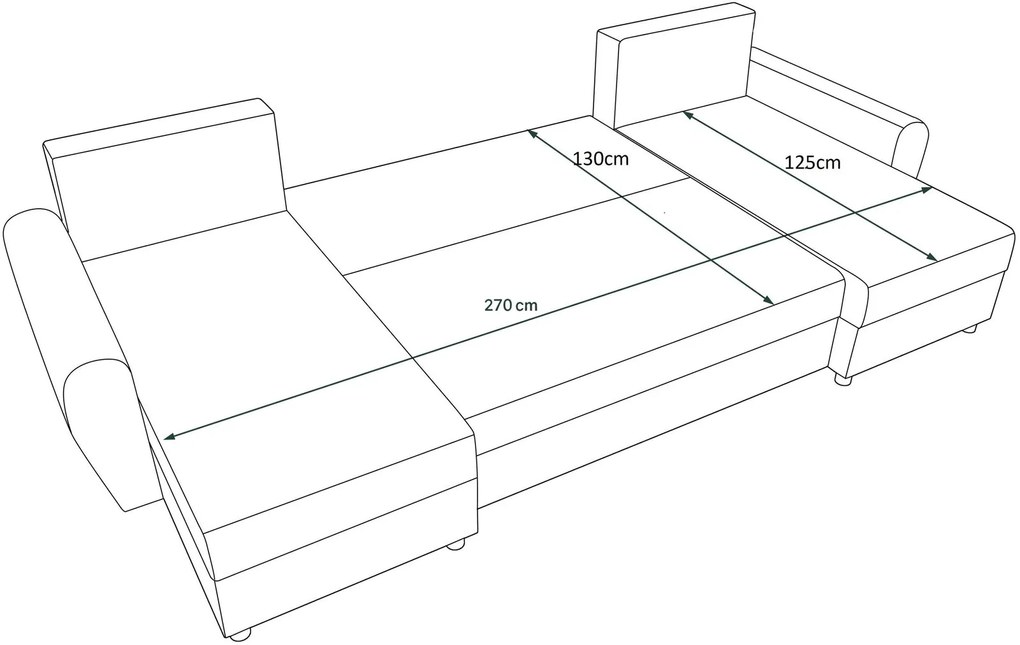 Ъглов диван Figar U-Mauro-kokkino