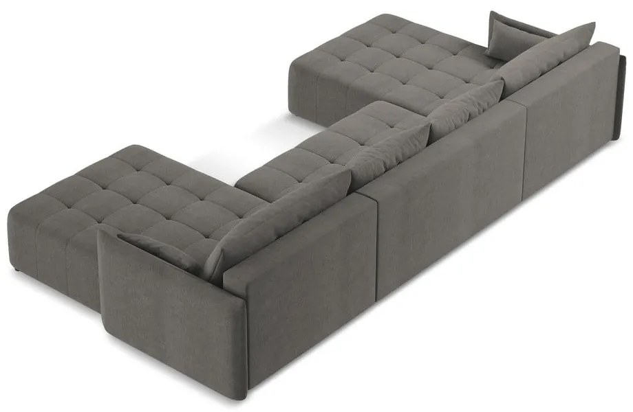 Тъмносив разтегателен ъглов диван с място за съхранение (U форма) Moku – Makamii