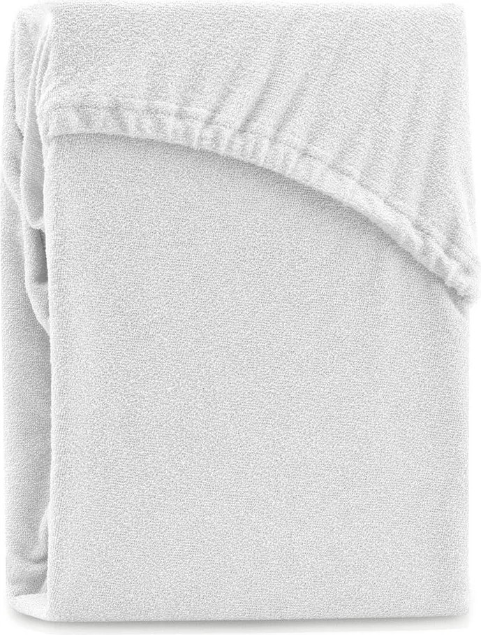 Бял еластичен чаршаф от тери 240x220 cm Ruby – Restilo