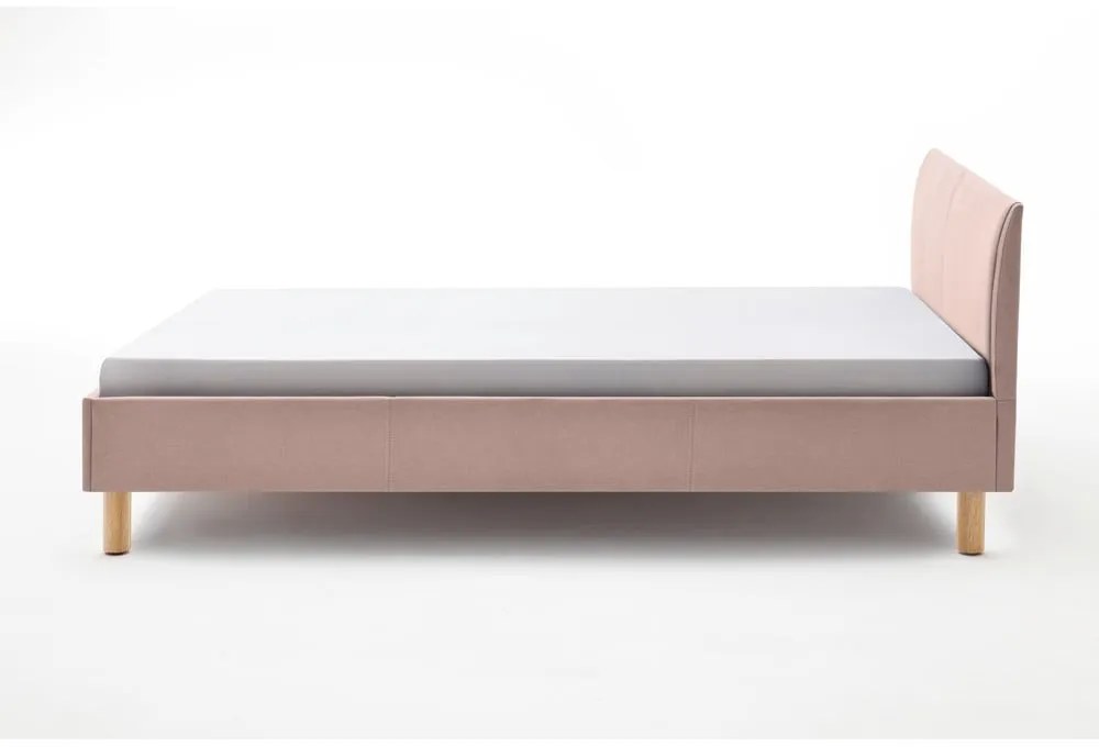 Розово единично легло 120x200 cm тапицирано без ламелно дъно Lena – Meise Möbel