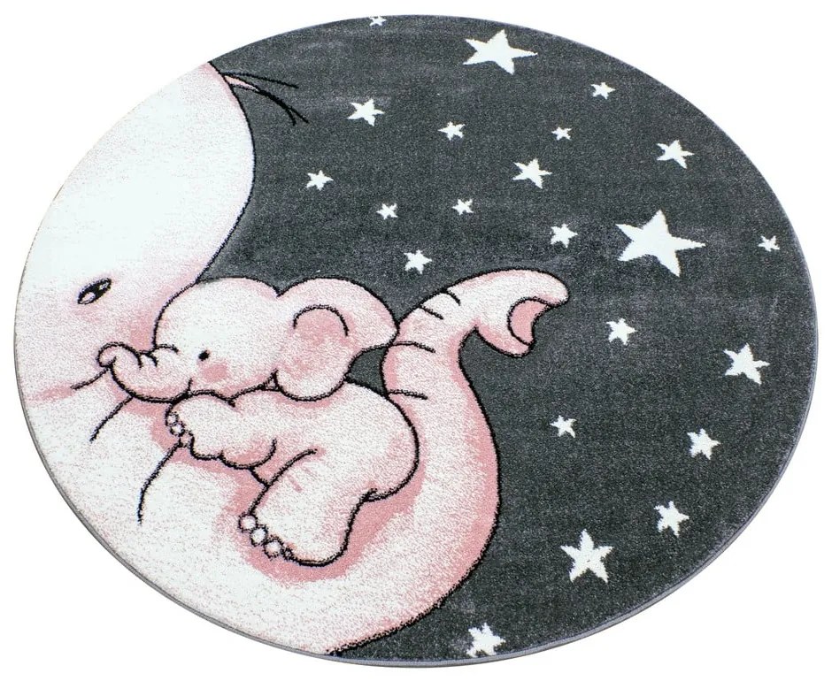 Розово-сив детски килим ø 120 cm Kids – Ayyildiz Carpets