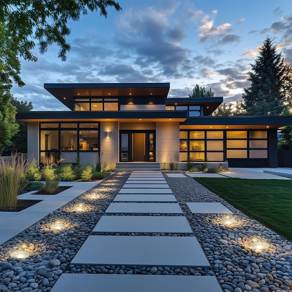 Комплект от 2 модерни наземни прожектора стомана, включително LED 20W - Bridge