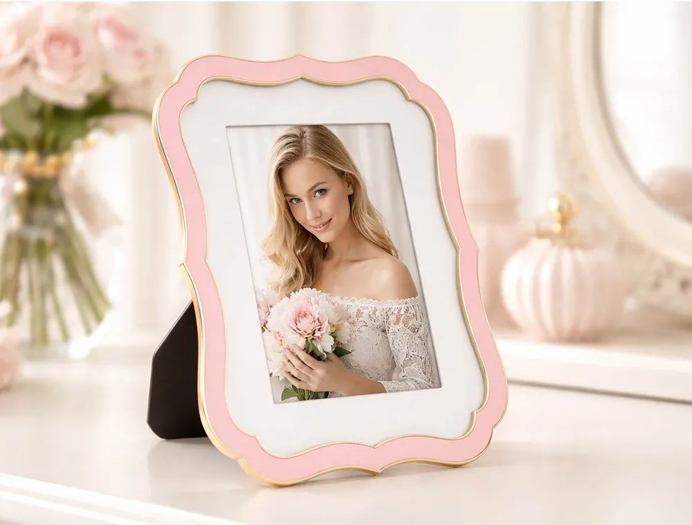 Светлорозова метално стояща рамка 17x22 cm Margot – Mauro Ferretti