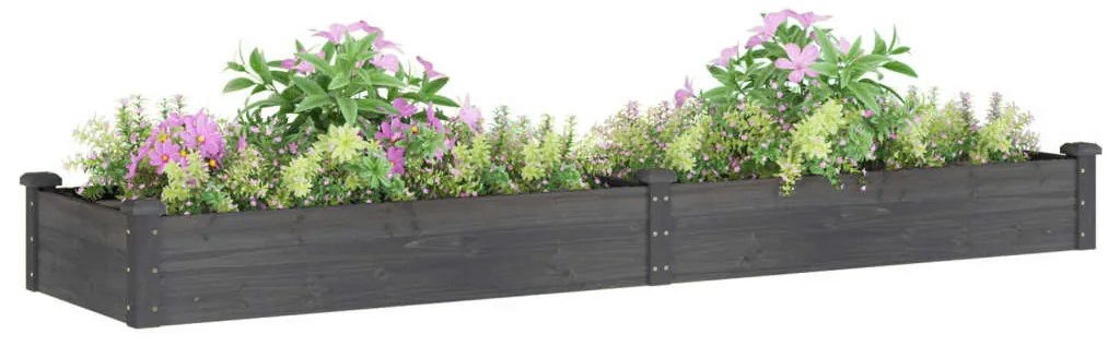 Градинска повдигната леха с вложка сива 240x60x25 см ела масив