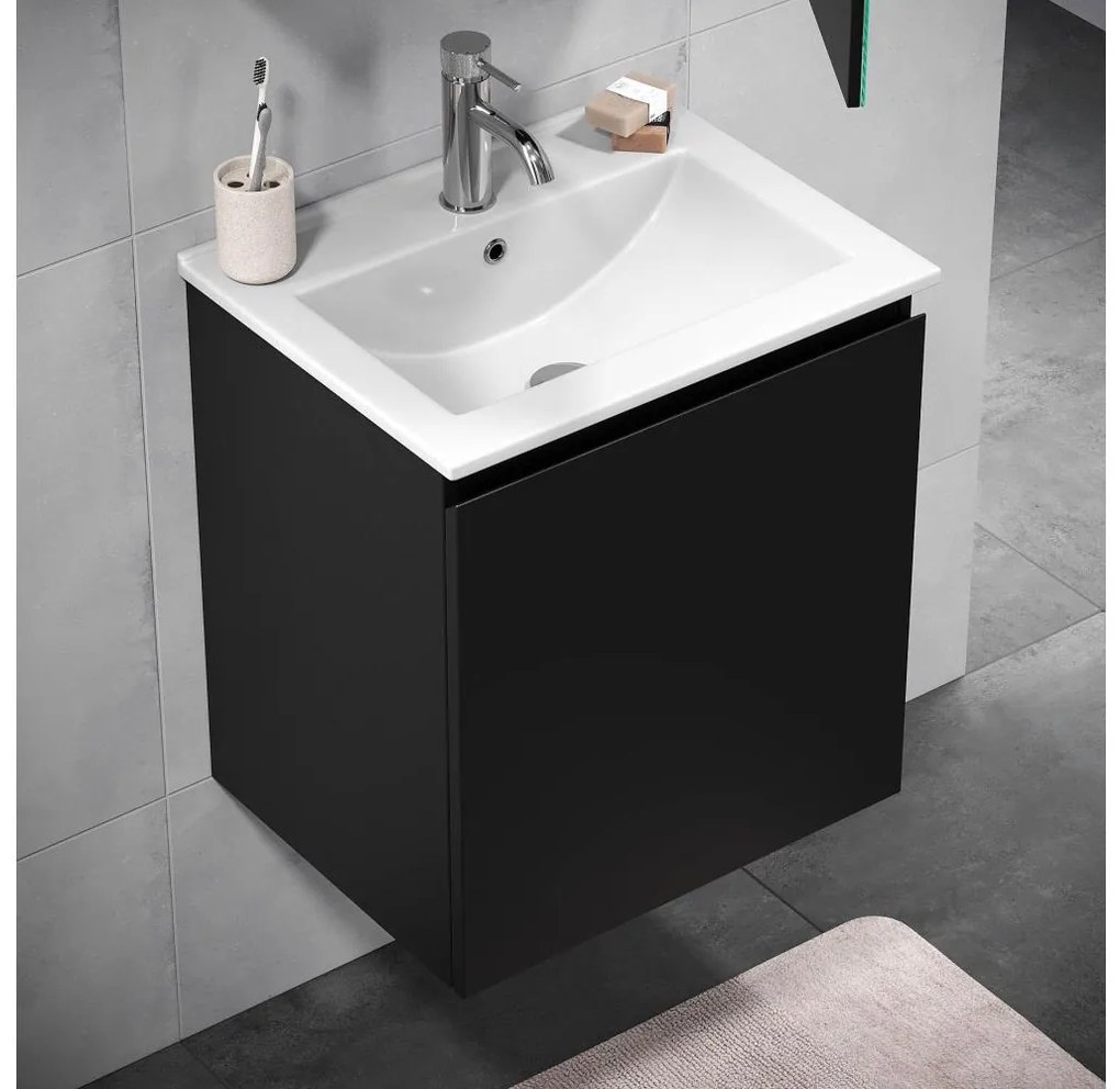 Шкаф за баня с умивалник KENWOOD 51 см черен