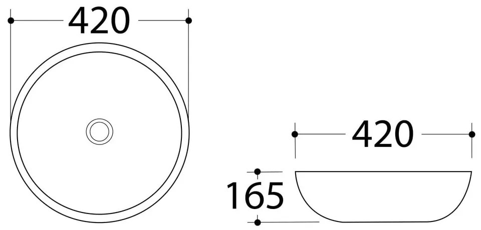 Бяла керамична кръгла мивка ø 42 cm Dalma – Sapho