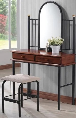 Тоалетна масичка Flora set-Walnut-Black