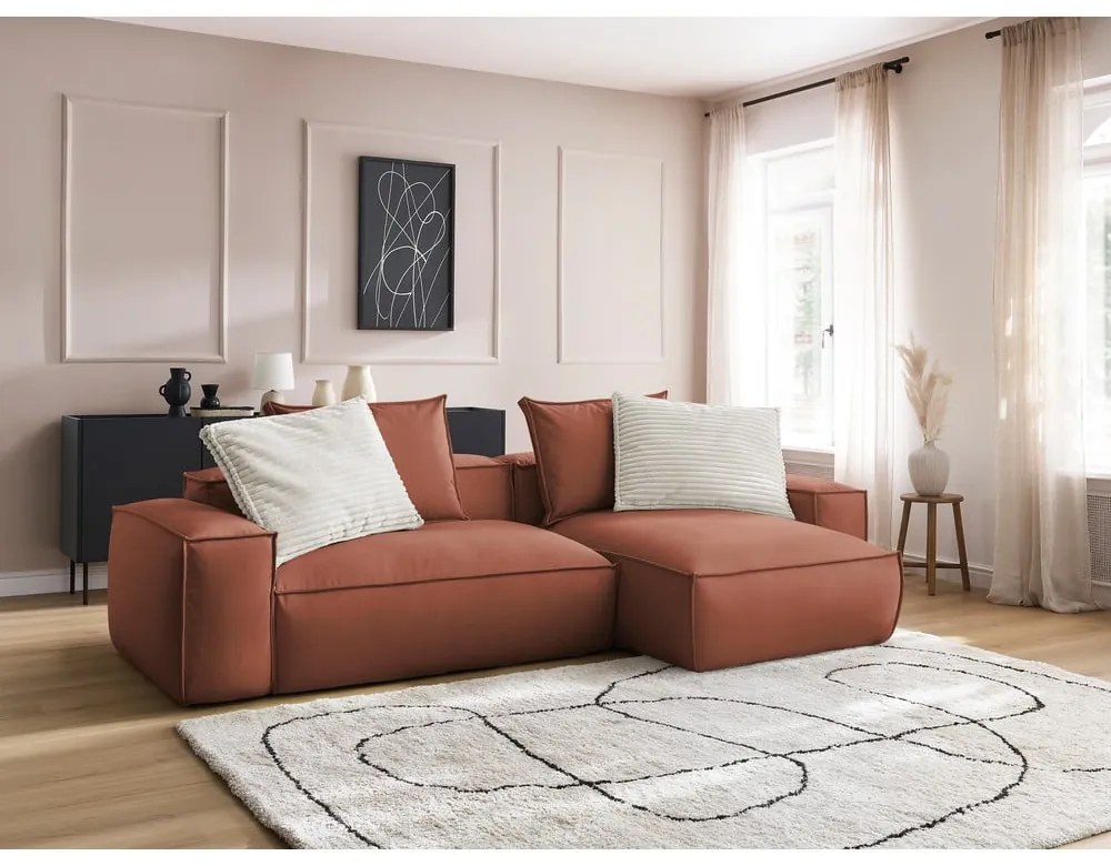 Тъмнокафяв ъглов диван от изкуствена кожа (променлив) Boheme – Bobochic Paris