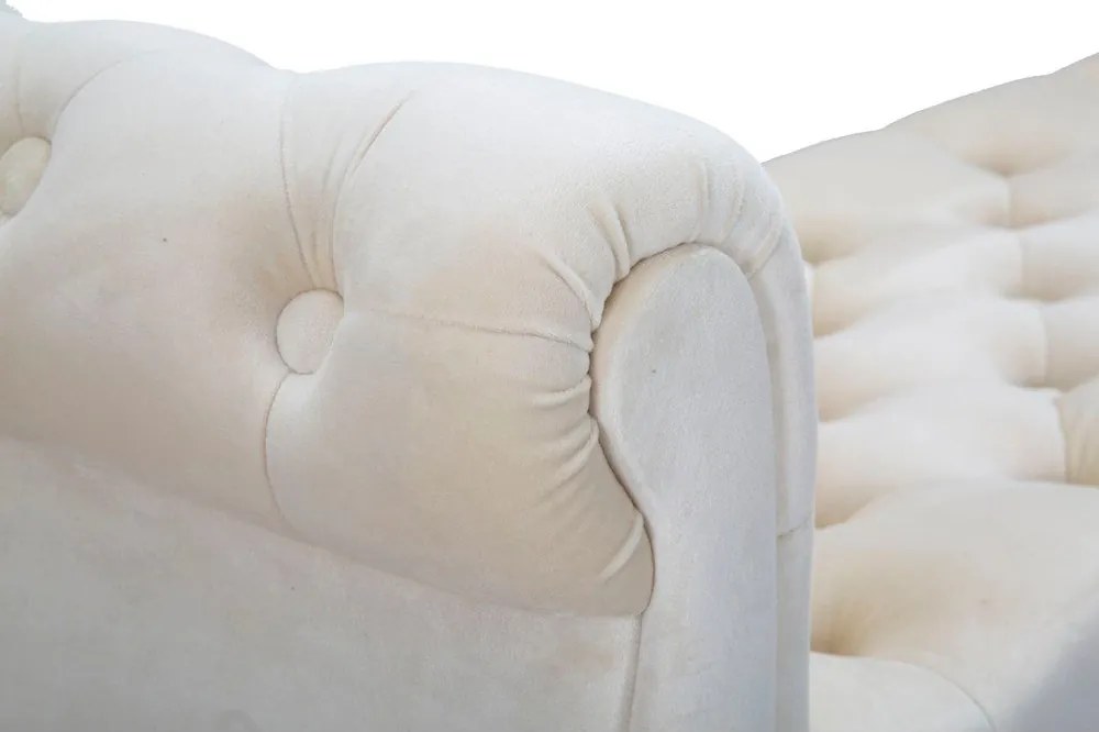 Кремава кадифена пейка Paris – Mauro Ferretti