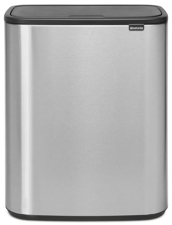 Матово-сребристо стоманено кошче за боклук, отваряне с докосване 60 l Bo Touch Bin – Brabantia
