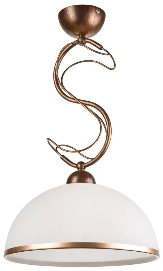 Полилей на тръба COBRA 1xE27/60W/230V Ø 30 см бронз/патина