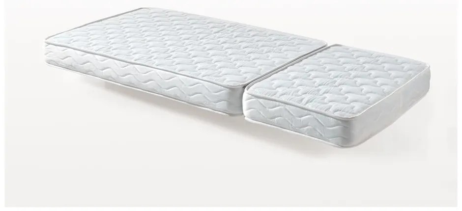 Бял детско легло за подрастващи от масивен бор с място за съхранение и включен матрак с подматрачна рамка Jumper – Vipack