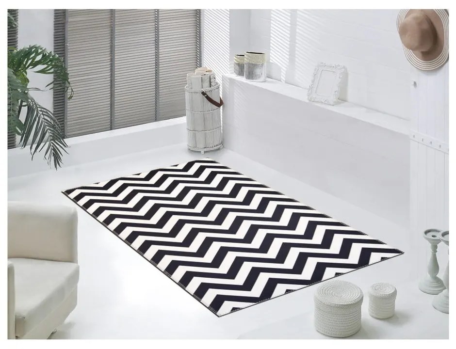 Черно-бял килим Райън, 50 x 80 cm Geo - Vitaus