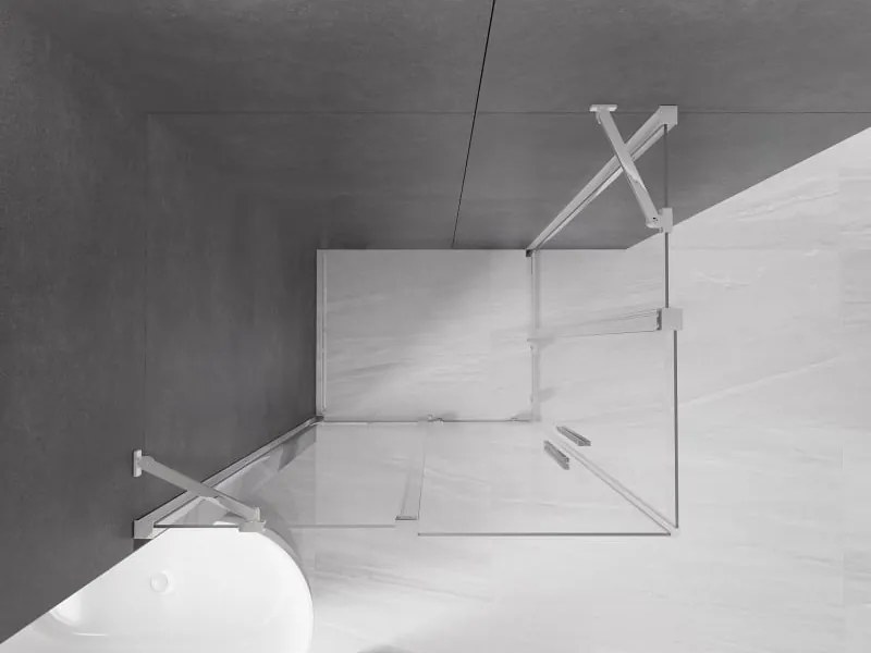 Mexen Velar Душ кабина Duo с плъзгащи се врати 90 x 80 см, прозрачна, хром