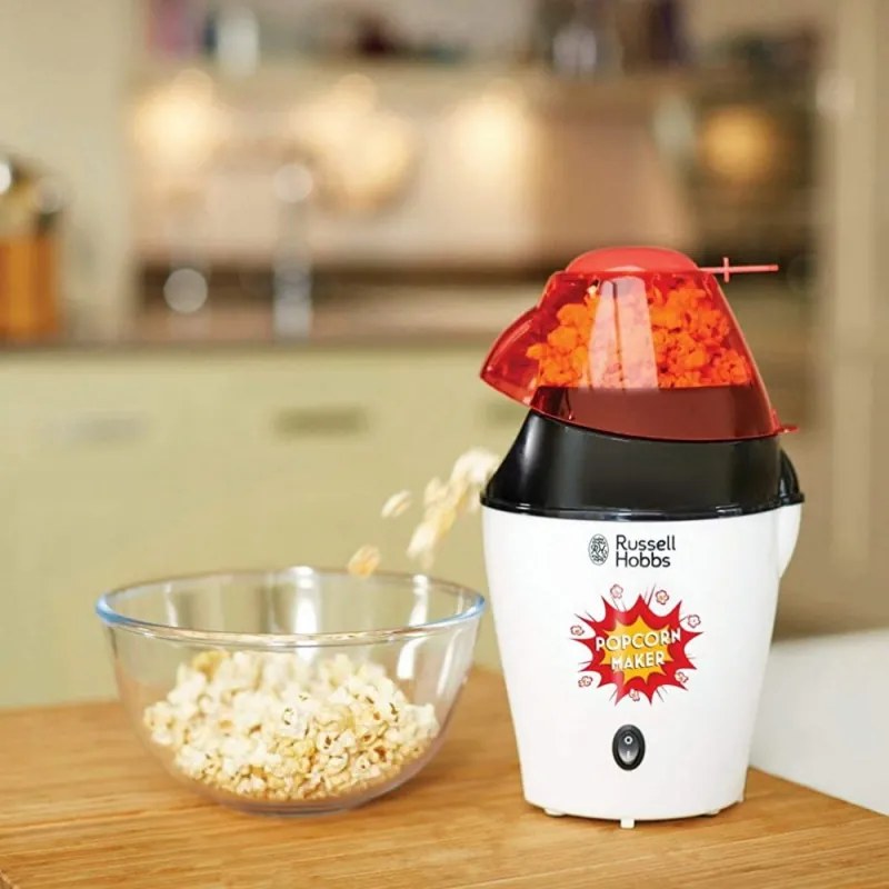 Машина за пуканки Russell Hobbs 24630-56 Fiesta, 1200 W, Горещ въздух, Бял/Червен