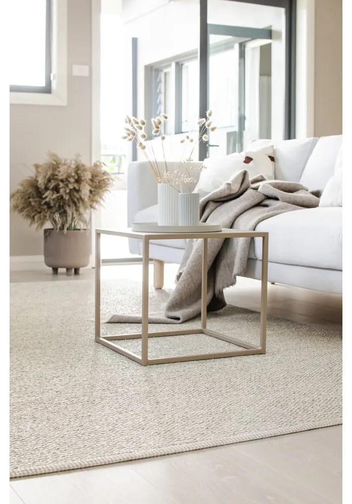 Кремав килим за открито и закрито 60x85 cm Mono Linen Vanilla – Pappelina