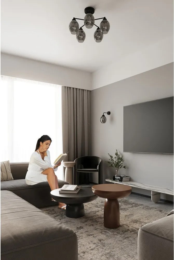 Черна стенна лампа ø 25 cm Garten – Sollux