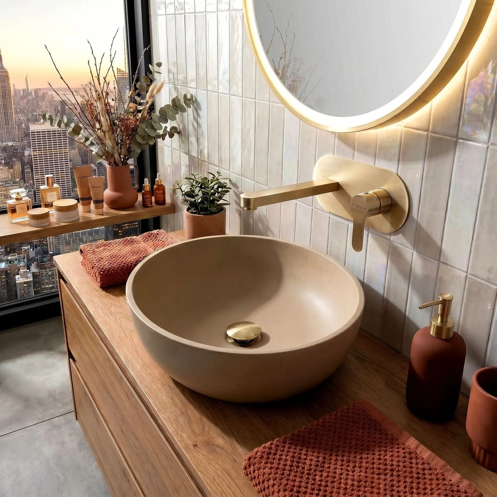 Смесител за вграждане REA Arcos Brush Gold