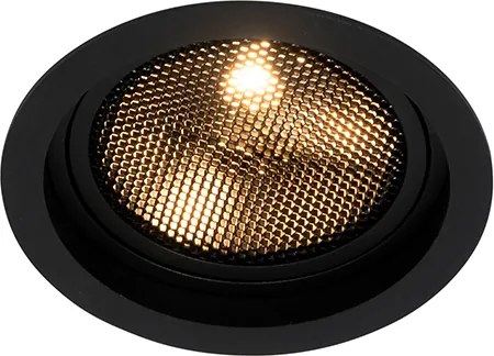 Модерен вграден прожектор черен регулируем - Coop 111 Honey