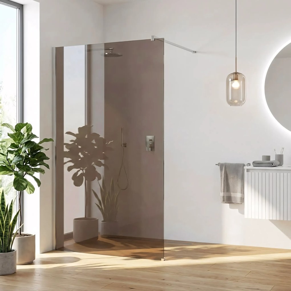 Параван за душ Rea Flexi Brown / Chrome 130