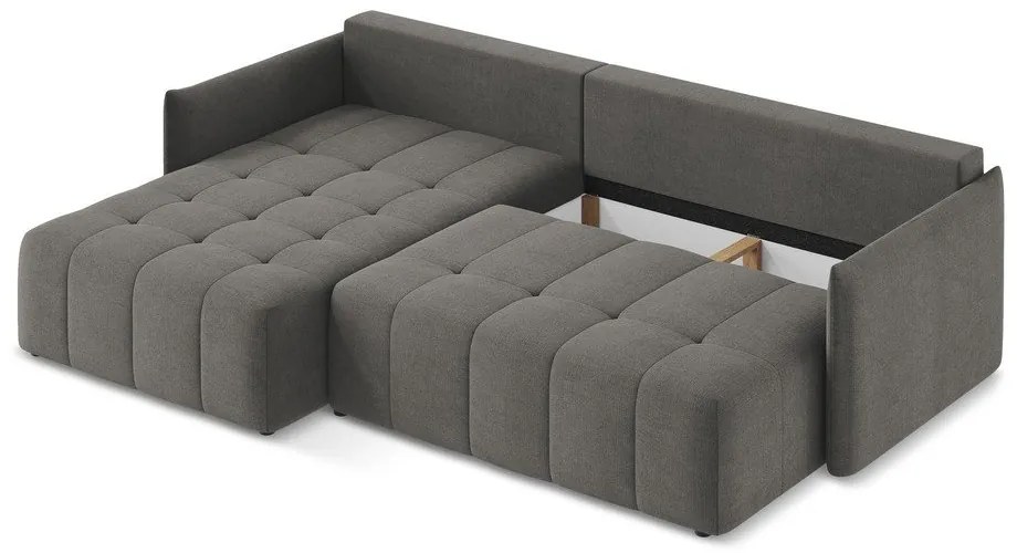 Тъмносив разтегателен ъглов диван с място за съхранение (ляв ъгъл) Moku – Makamii