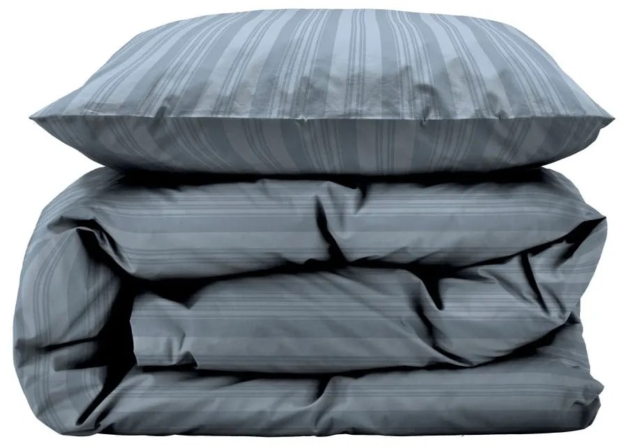 Светлосиньо единично удължено спално бельо от дамаск 140x220 cm Noble – Södahl