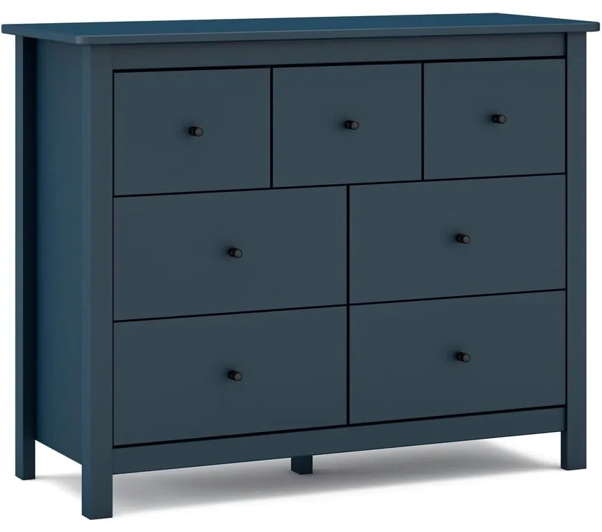 Тъмносин нисък скрин от борова дървесина 110x80 cm Misti - Marckeric