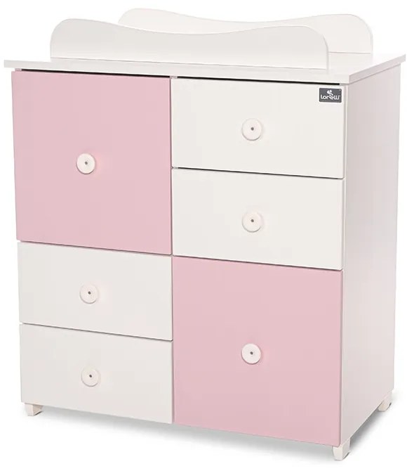 LORELLI Classic Шкаф с повивалник БЯЛО/ ORCHID PINK