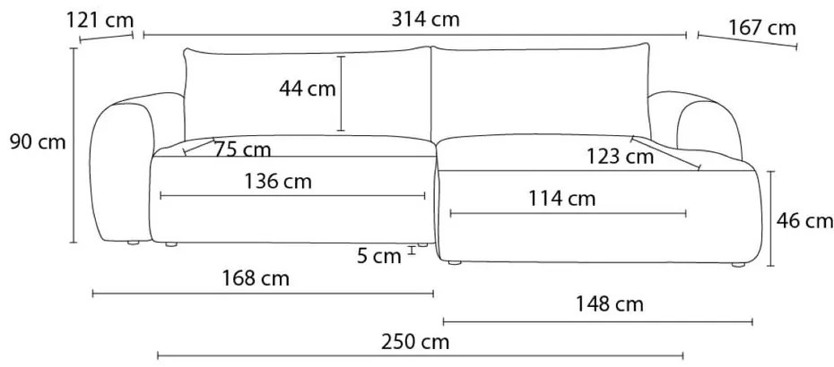 Светлосив разтегателен ъглов диван от рипсено кадифе (ляв ъгъл) Lucien – Bobochic Paris