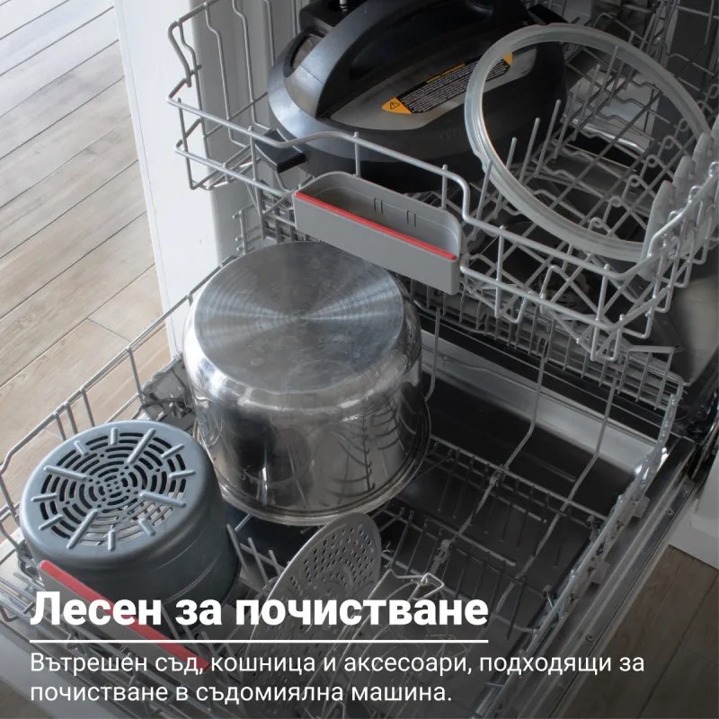 Мултикукър Instant Pot Duo Crisp + Air Fryer 140004401, 1500 W, 5.7 л, 11 програми, Кошница Air Fryer, EvenCrisp, Инокс