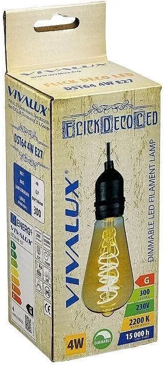 LED крушка VIVALUX FLICK DECO LED, 4W, E27, 2200K