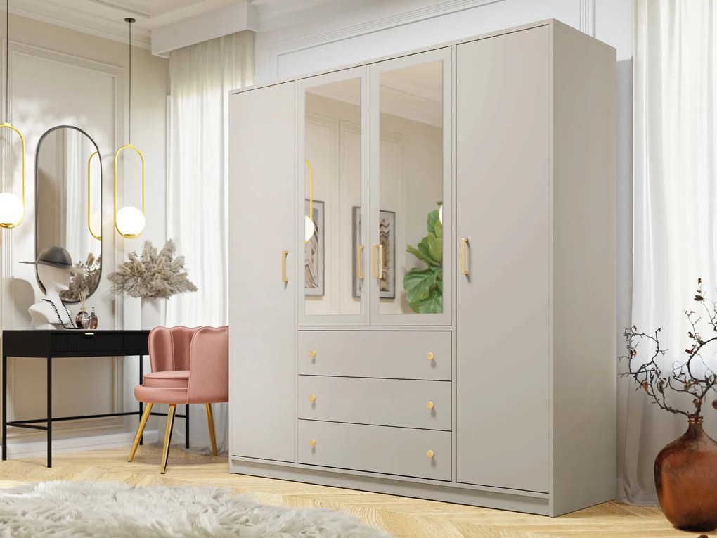 Гардероб Retro D4 Lux четирикрилен-Кашмир