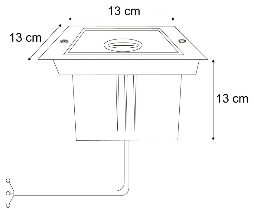 Модерно наземно петно бежово GU10 50mm въртящо се и накланящо се IP65 - Oneon