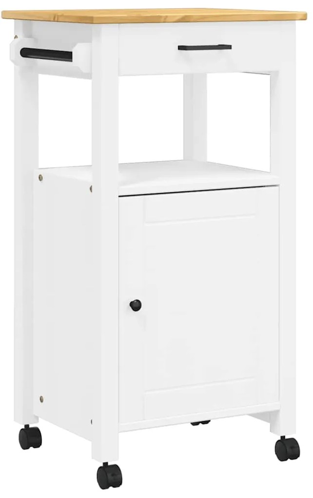 376090 vidaXL Кухненска количка "MONZA" 48x40x88,5 см борово дърво масив
