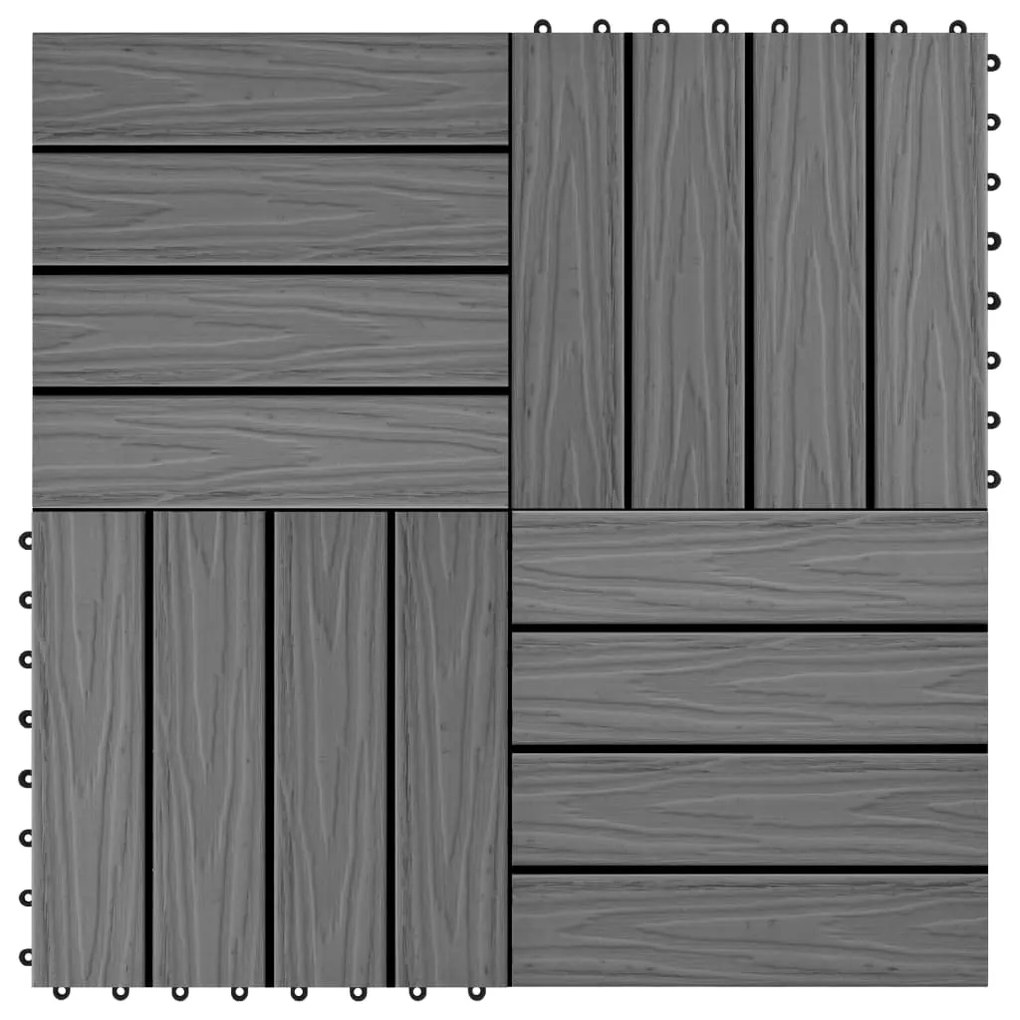 Sonata 11 бр WPC декинг плочки релефни 30x30 см 1 кв.м. сиви