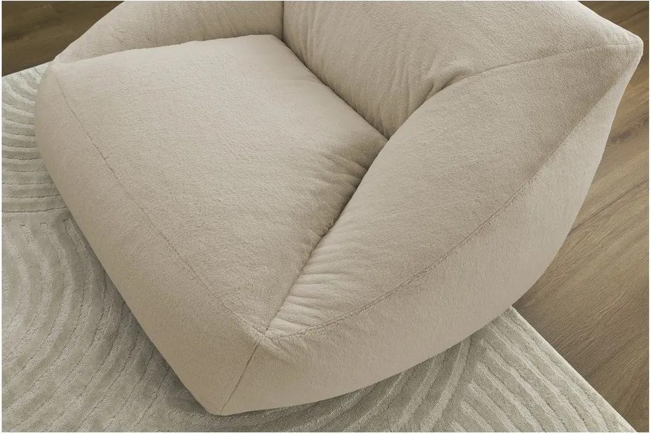 Бежов пуф от изкуствен косъм Lilibet – Bobochic Paris