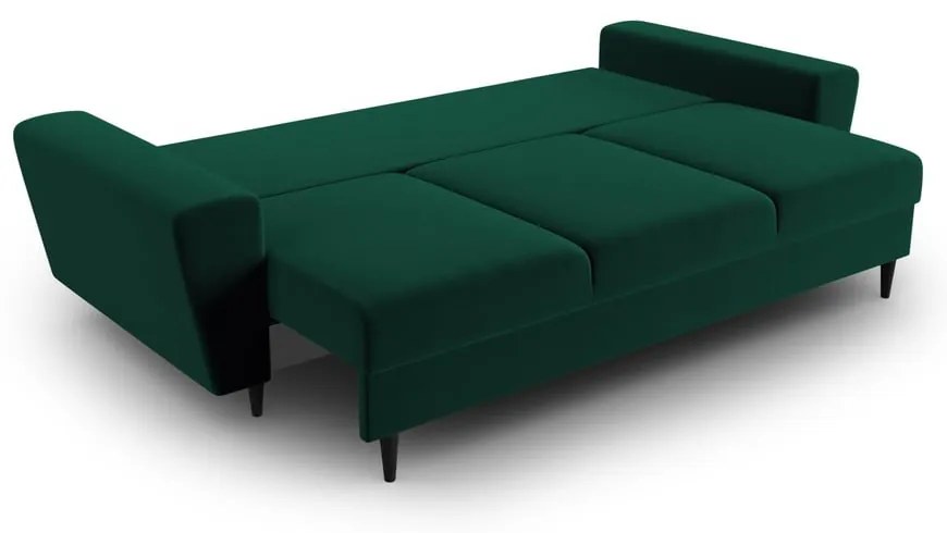 Зелен кадифен разтегателен диван с място за съхранение 235 cm Kyoto – Cosmopolitan Design