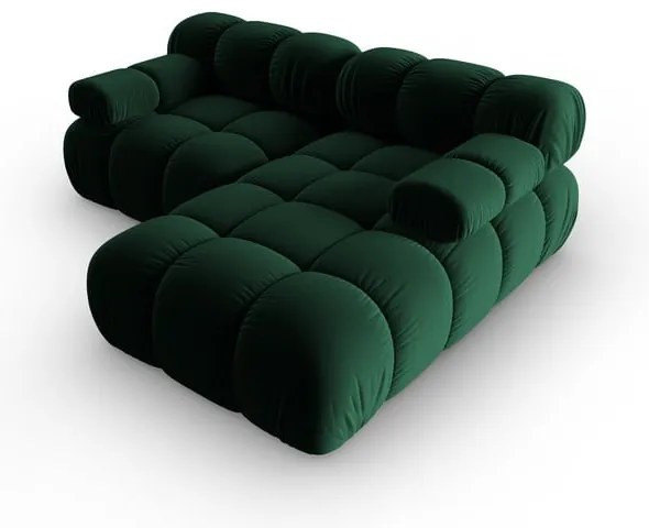 Ъглов диван от зелено кадифе (десен ъгъл) Bellis - Micadoni Home