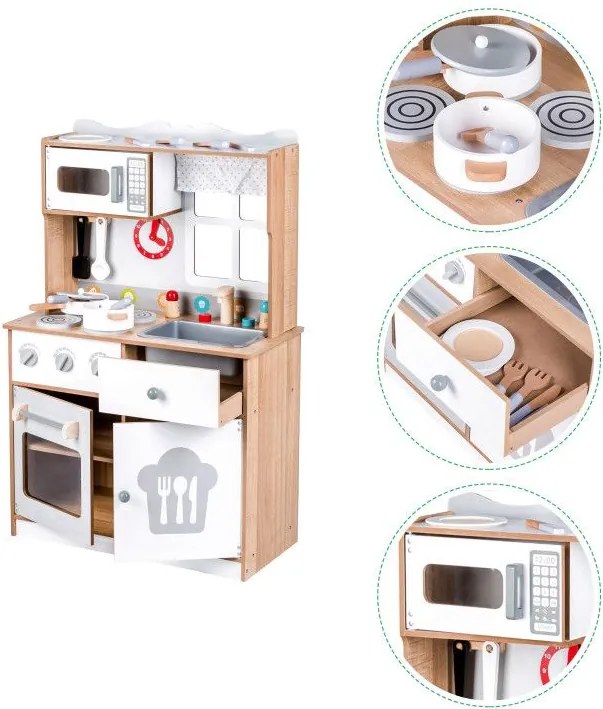 Дървена кухня XXL + кухненски инструменти Ecotoys