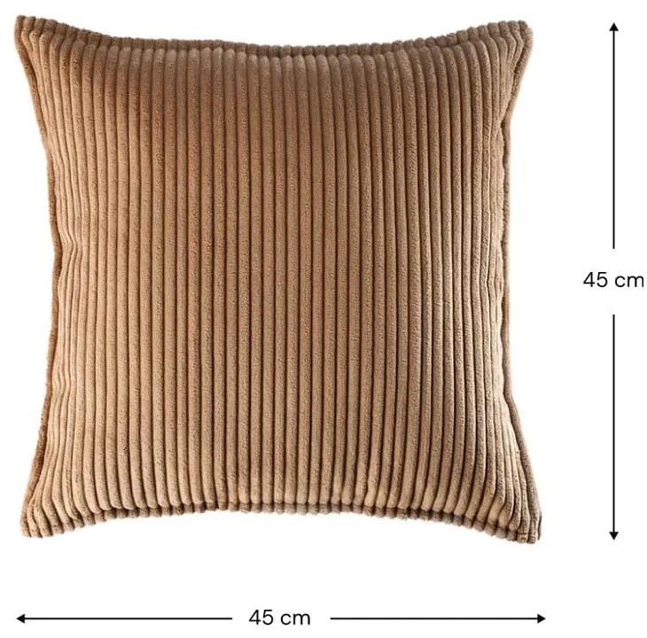 Кафява детска възглавница за диван от рипсено кадифе Block – Wigiwama