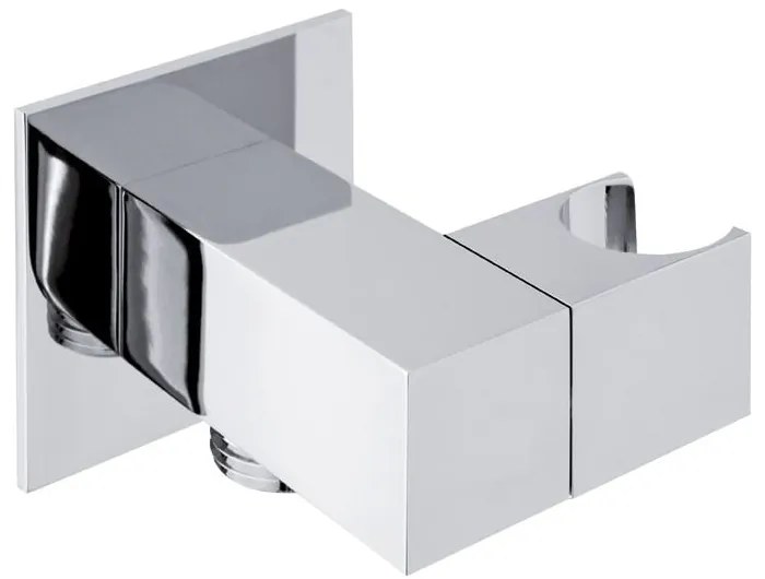 Месингова част за свързване към душ в лъскаво сребристо – Sapho