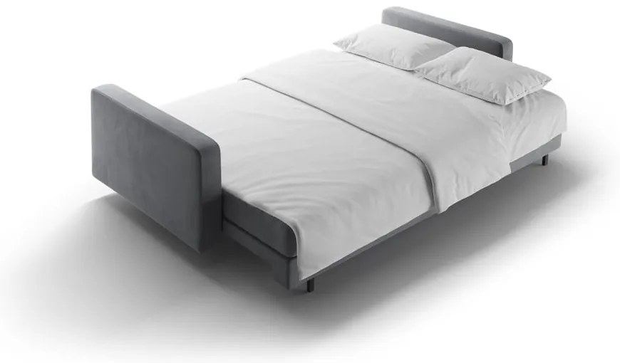 Светлосив кадифен разтегателен диван с място за съхранение 222 cm Bali – Cosmopolitan Design