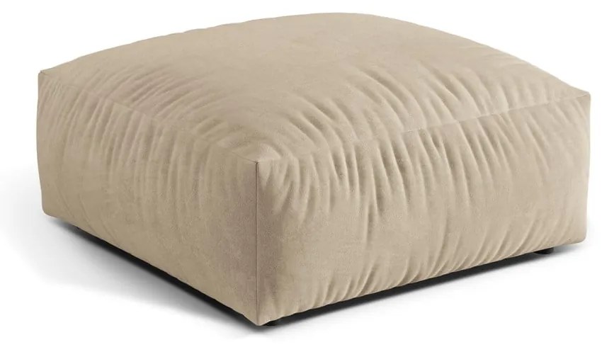 Бежова кадифена модулна табуретка Martina – Micadoni