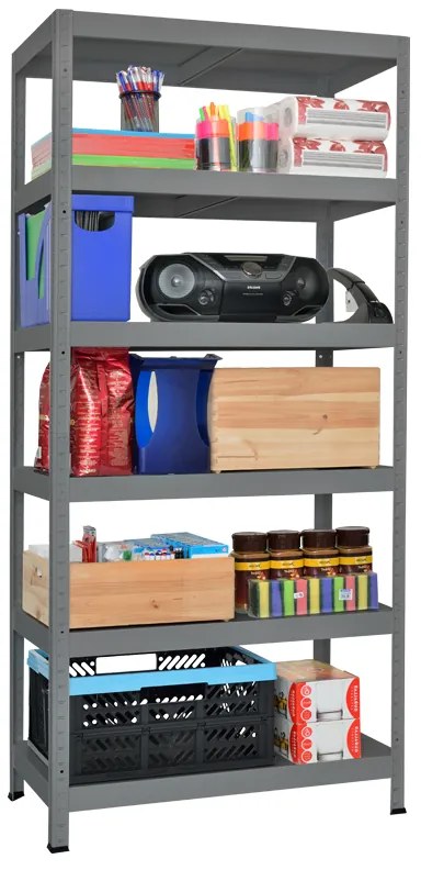 Метален стелаж HARD 180x100x40 см, до 130 кг на рафт  - сив