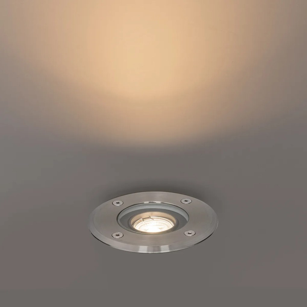 Комплект от 6 модерни външни земни прожектори стомана 35 мм регулируеми IP65 - Delux