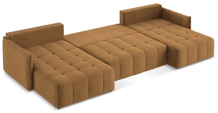 Теракотен разтегателен ъглов диван с място за съхранение (U форма) Moku – Makamii