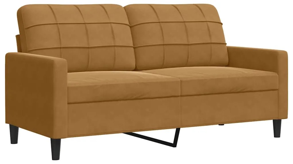 4007631 vidaXL 2-местен диван, кафяво, 140 см, кадифе