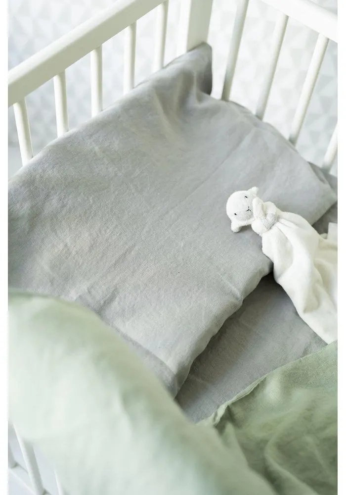 Детско зелено спално бельо Nature, 70 x 100 cm - Linen Tales