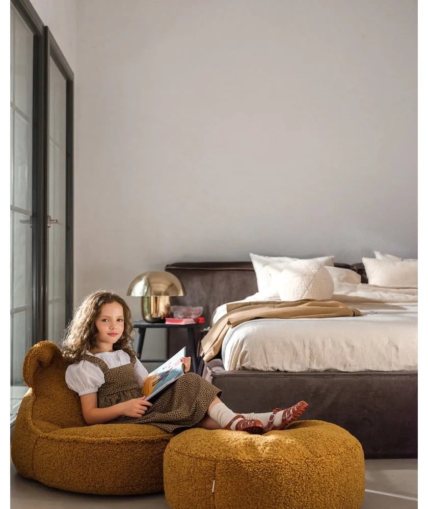 Кафяв детски пуф от букле Bear – Wigiwama